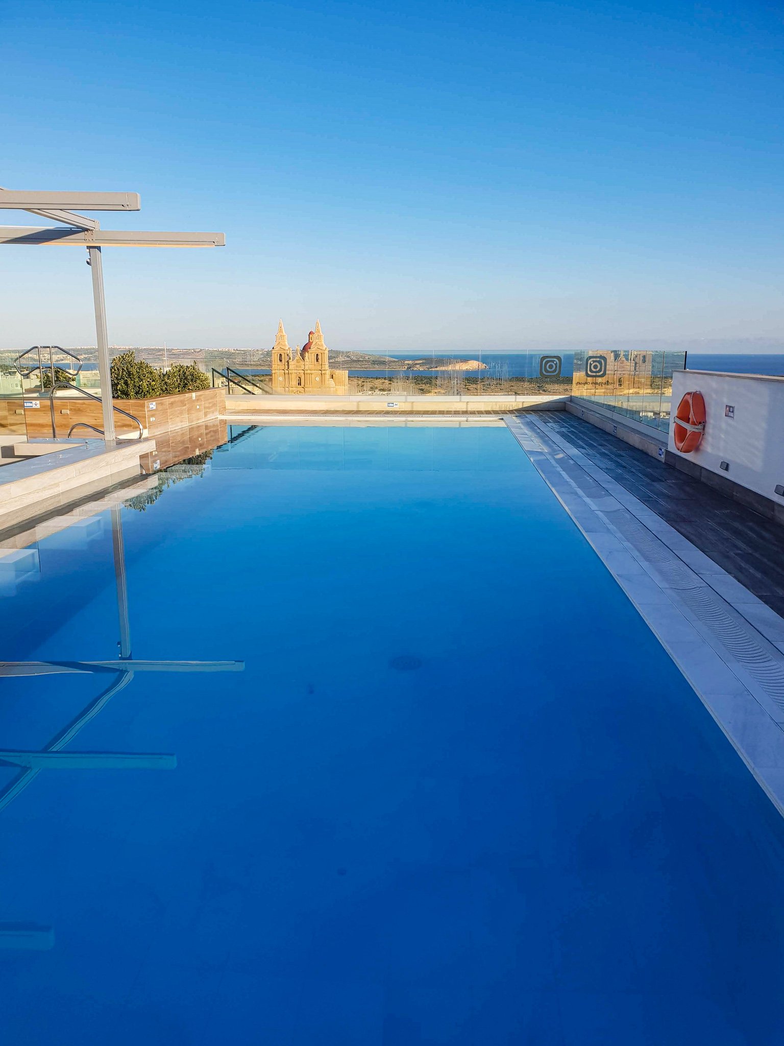 Rooftop swimming pool at Solana Hotel, Mellieha, Malta